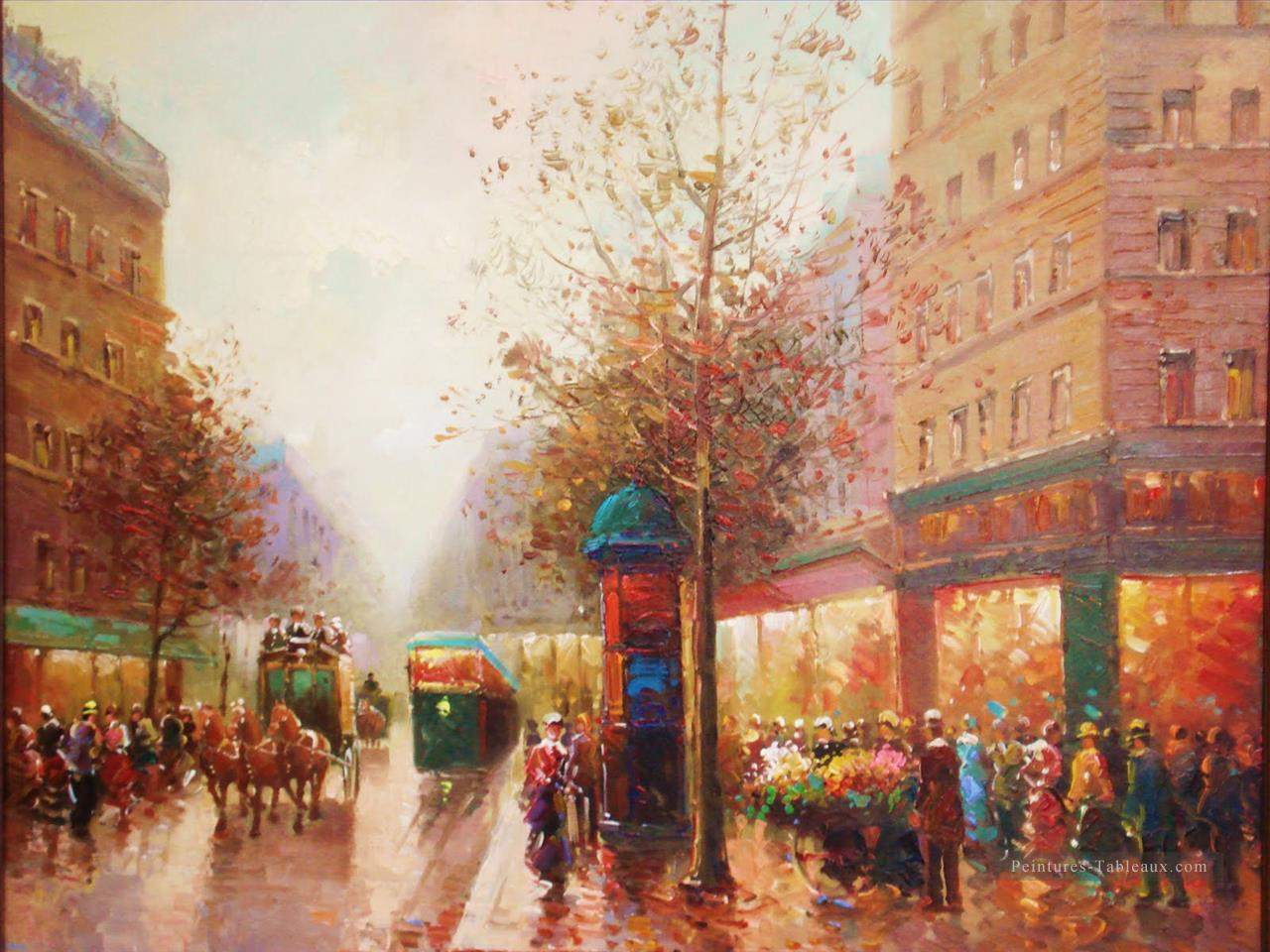 Scène de rue de Paris II Peintures à l'huile